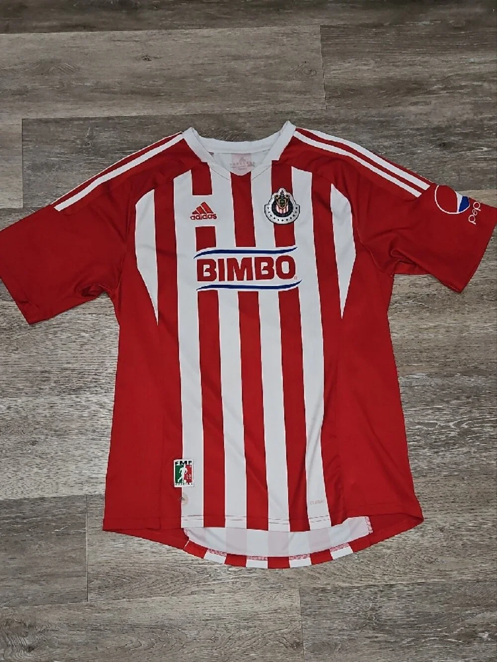 Adidas Chivas Red and White Striped Soccer Jersey Size XL - Picture 7 of 15